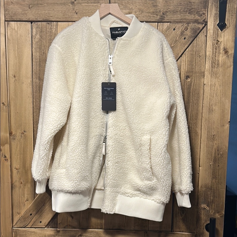 (VERY) Oversized Fabletics Cream Sherpa Jacket